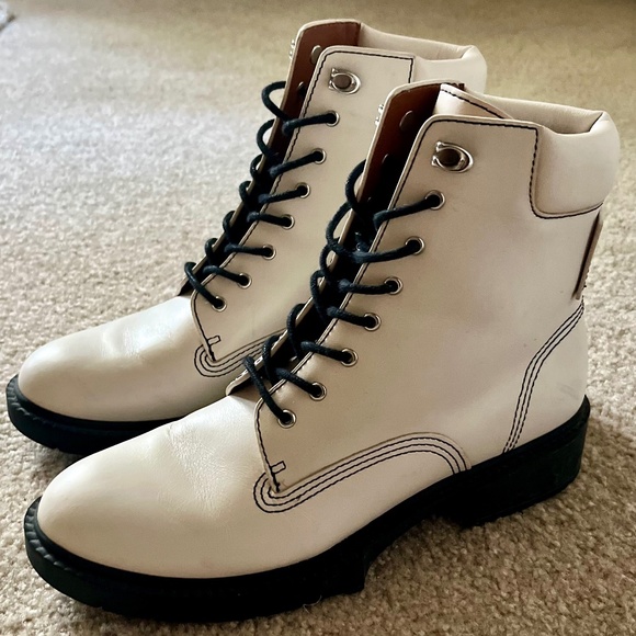 Coach Designer Lorimer Combat Laceup Leather Boots - Picture 1 of 6